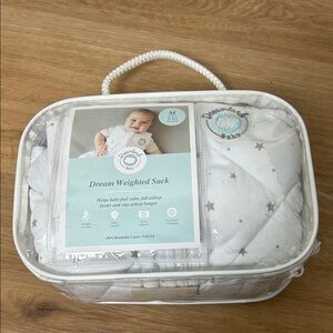 Dream Weighted Sack Kids Pajama Sleep Sack - White with Gray Stars